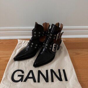 GANNI Buckled Ankle Boots